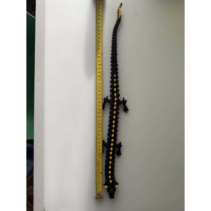 3D Drukāta Pūķa Rotaļlieta – Locāma Figūra, 52 cm (Melna ar Dzeltenu)