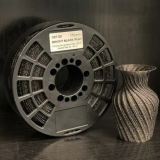 Spīdīgi melns PLA+ diegs (Filament) 1.75mm 1kg